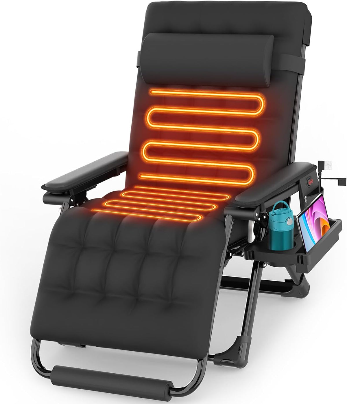Suteck Heated Zero Gravity Chair, 33" XXL Oversized Reclining Lounge Chairs
