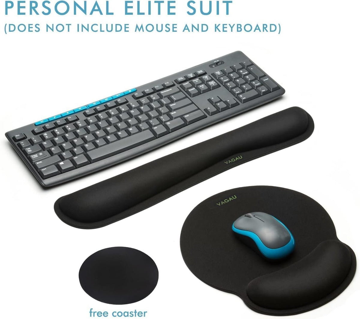 VAGAU Ergonomic Premium Memory Foam Keyboard and Mouse Wrist Rest Pads Set