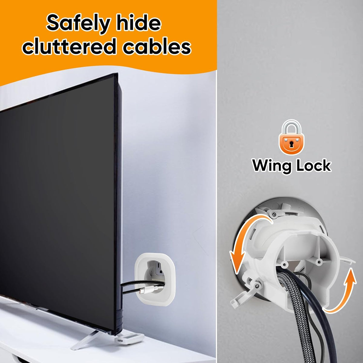 in Wall Cable Management Kit, Recessed Cable Hider for Wall Mounted TV