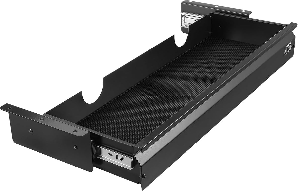 VEVOR Under Desk Drawer Slide Out, 26 inch Under Desk Mounted Pull-out Drawer...