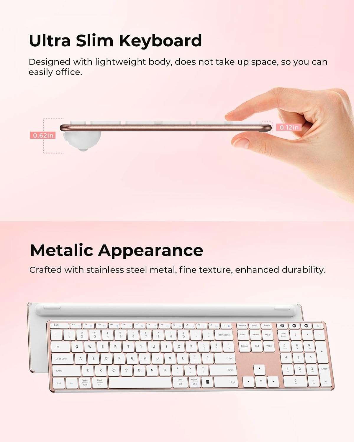seenda SKM64-3 Wireless Bluetooth Keyboard Mouse Combo for Windows and Mac