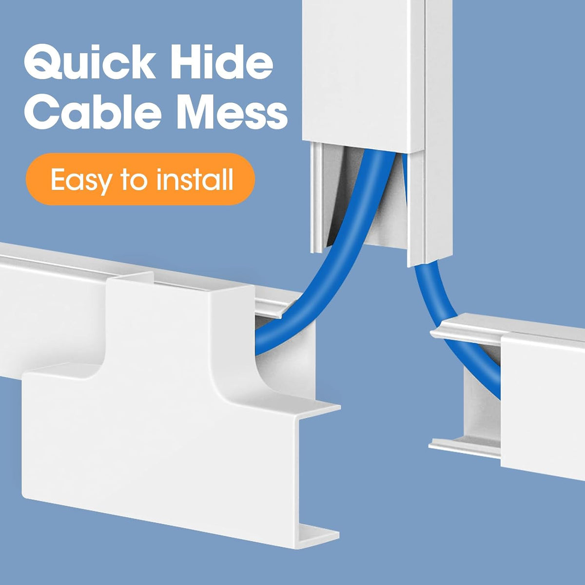 1260in Cord Hider Kit, Cord Covers for Wires on Wall, Paintable Cable Raceway...