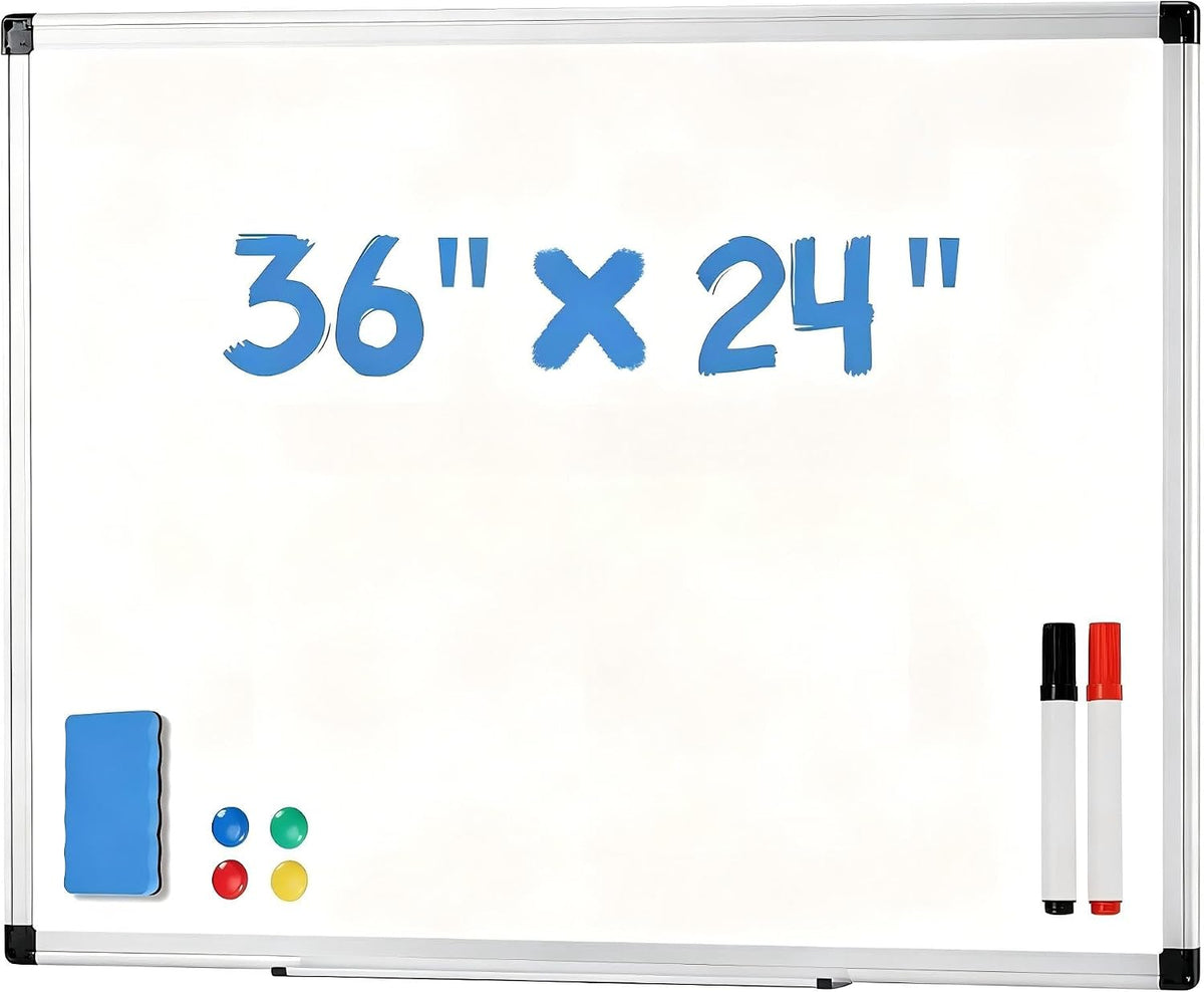 DUMOS Magnetic White Board Kit for Wall 36" x 24", Dry Erase Board ...