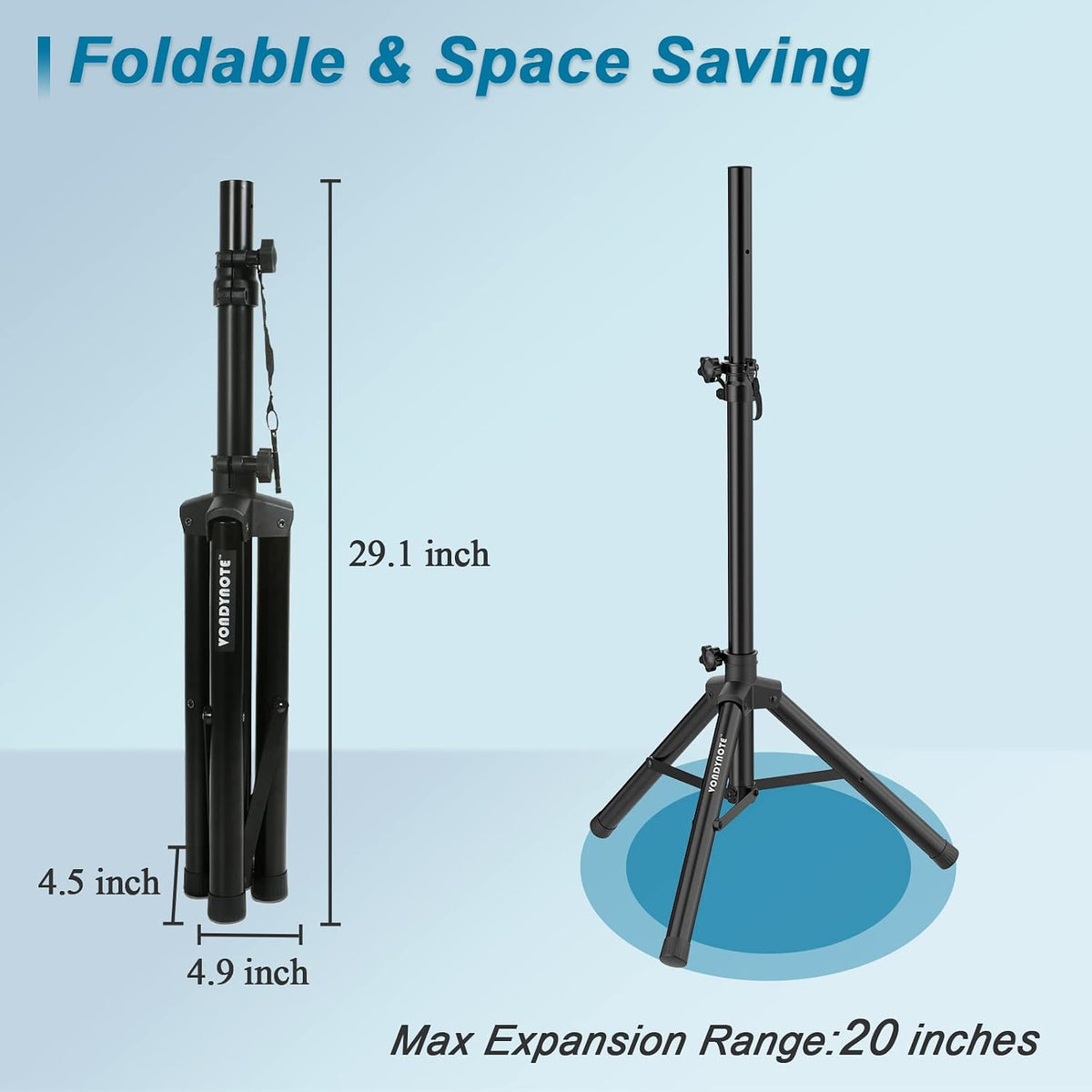 Vondynote Tripod Speaker Stands Pair 33.5"-53.5" PA DJ Mini Speaker...