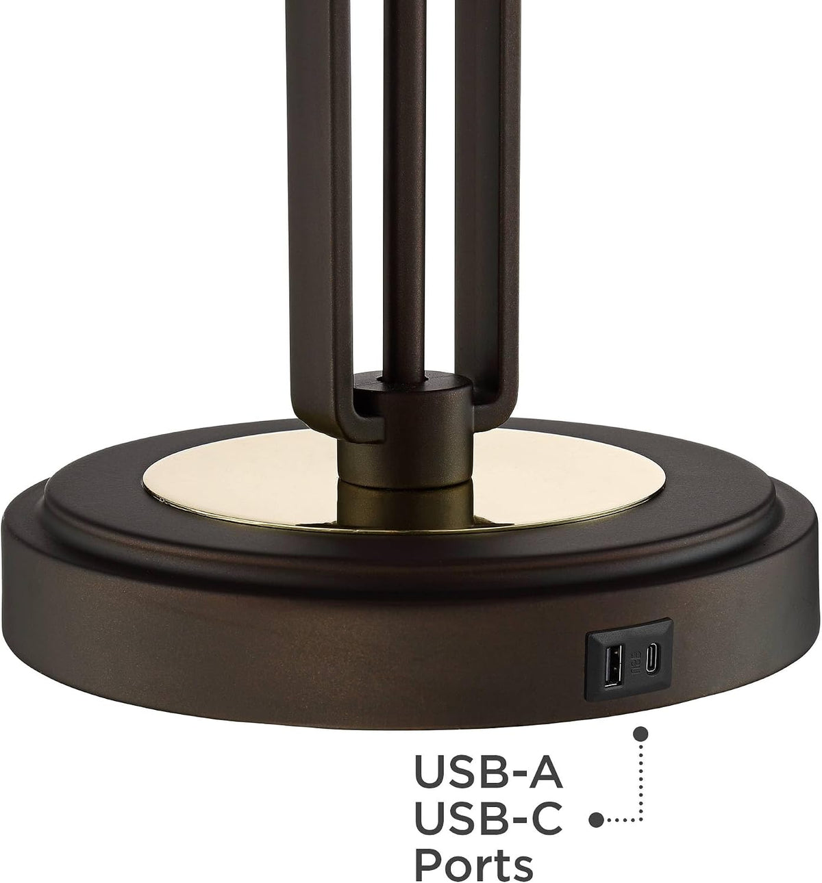 Javier 24 1/2" High Table Lamp USB and Outlet Bronze Brown Plug
