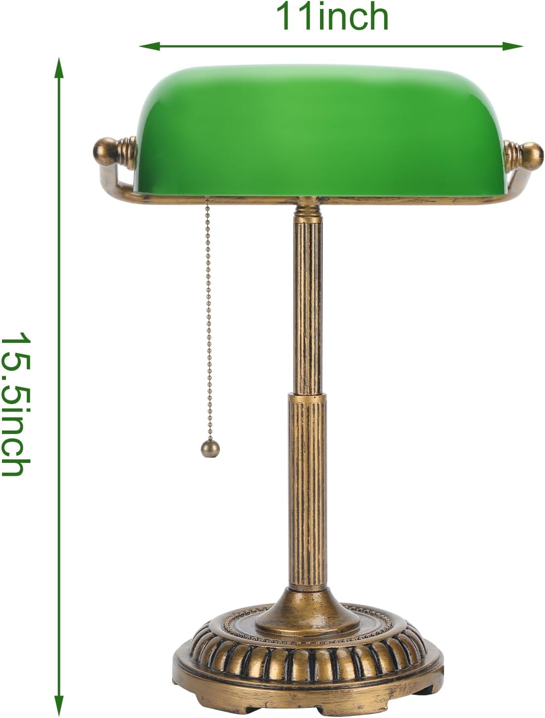 NISSAFORS Bankers Lamp, Green Desk Lamp with Pull Switch, Vintage Table Lamps...