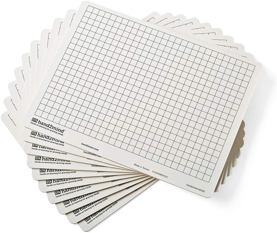 hand2mind Double-Sided Centimeter Grid White Boards for Students, Grid Board ...