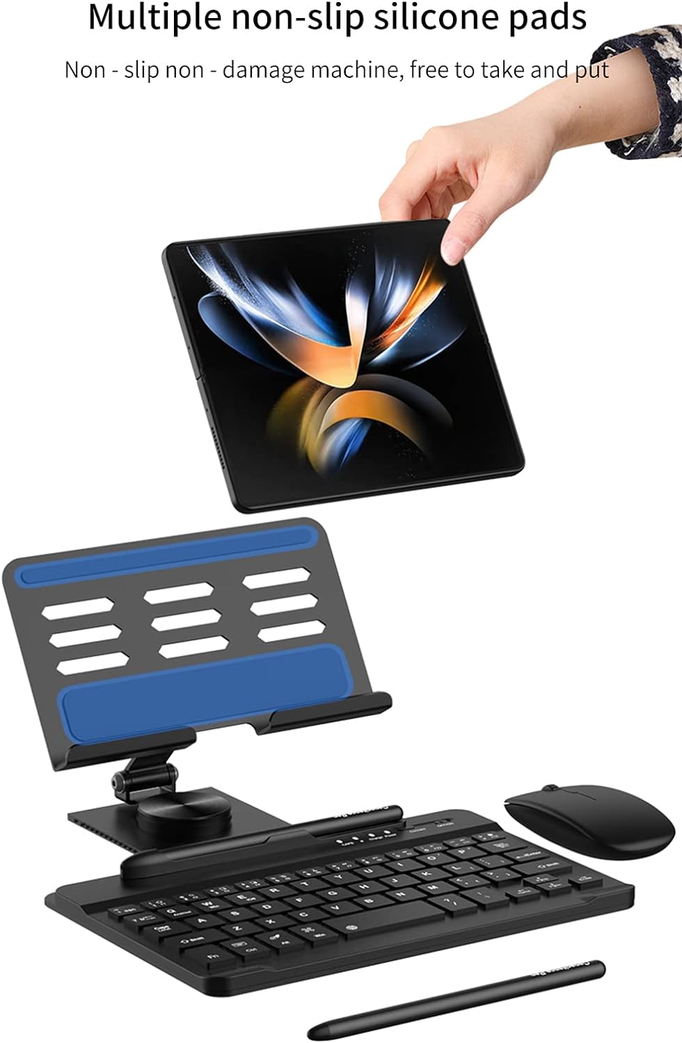 SHIEID Galaxy Z Fold8 Ultra/Fold8/Fold7 360° Rotating POS Tablet Stand, Zip P...