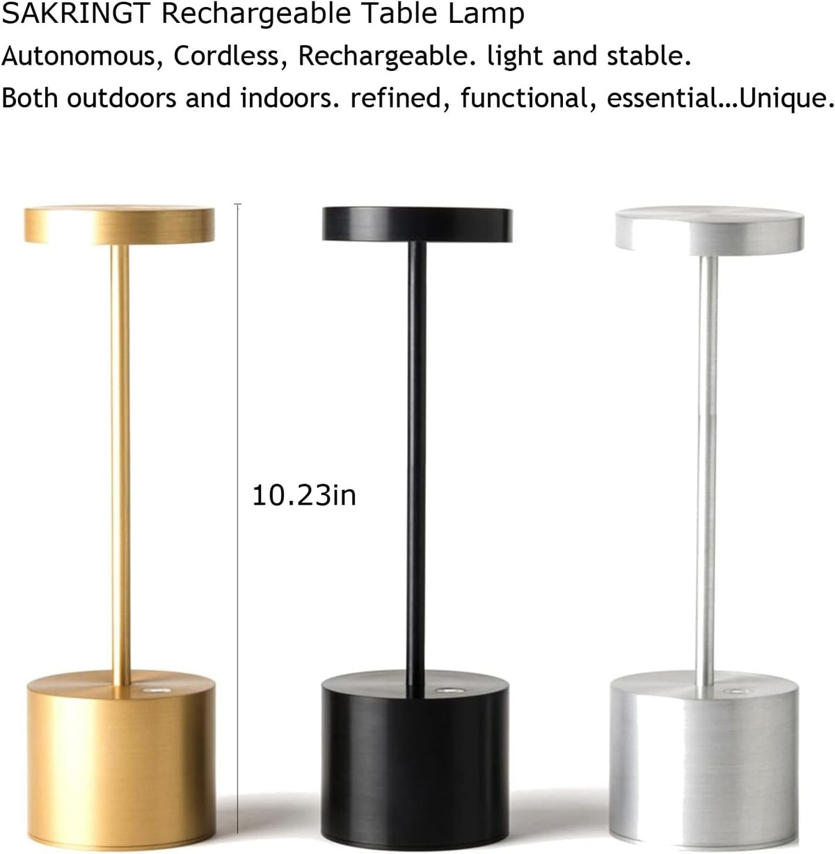 SAKRINGT 2 Pack Rechargeable Table Lamp, LED Cordless Table Lamp,5000mAh Batt...