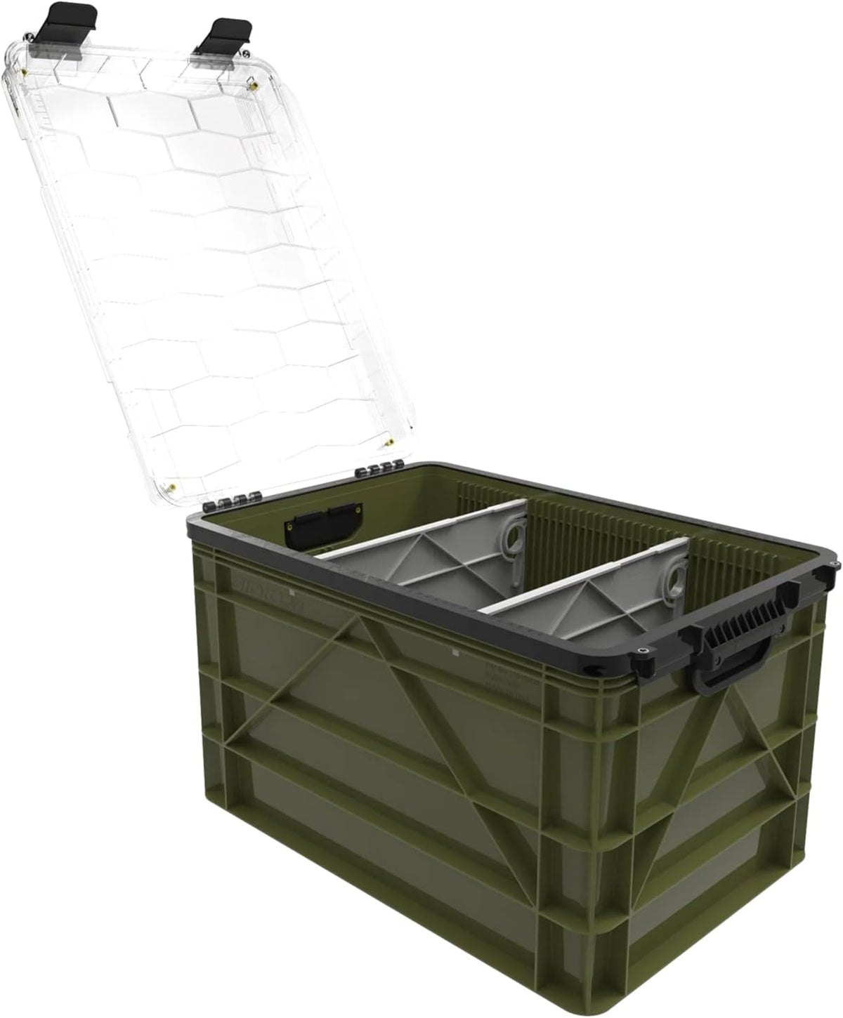SIDIO Full Size Weather Resistant Stackable Storage Bin with Lids, Green
