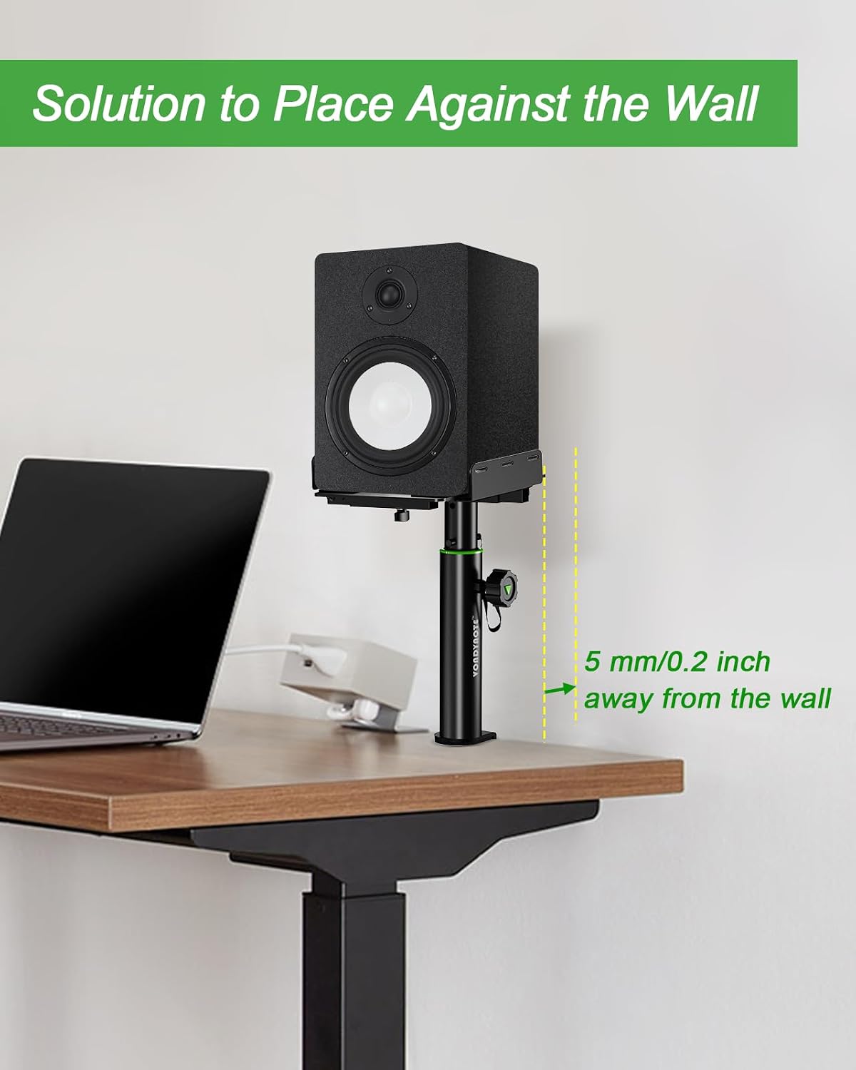 Vondynote Dual Side Clamp Desktop Studio Monitor Stands Against The Wall