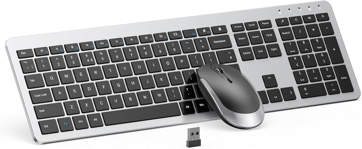seenda Wireless Keyboard and Mouse Combo, Slim Full-Size Design