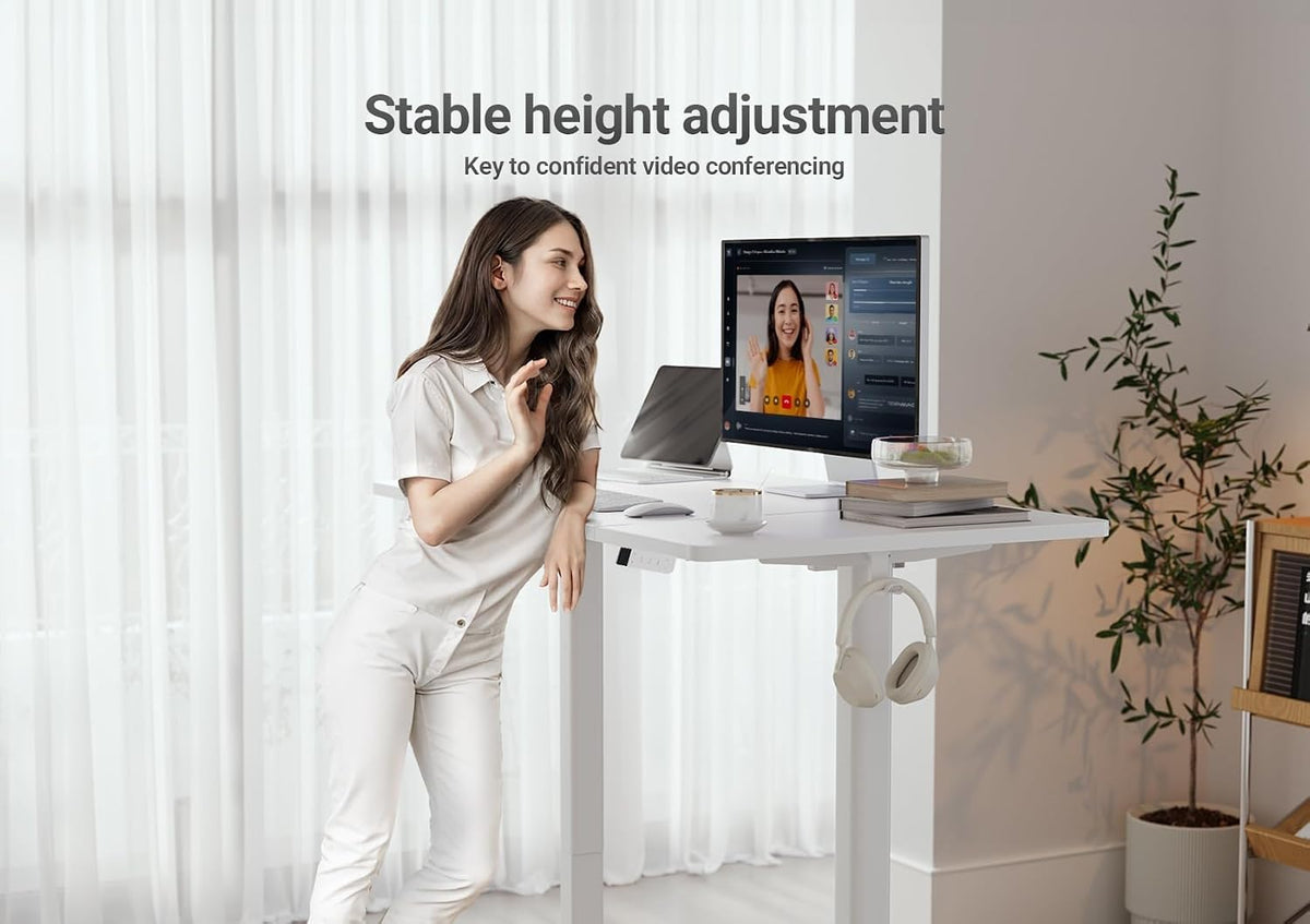 YDN 63 x 24 Inch White Electric Standing Desk