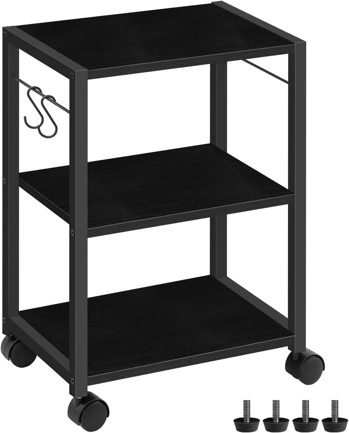 MAHANCRIS Printer Stand, 3-Tier Under Desk Rolling Cart with Storage Shelf, H...