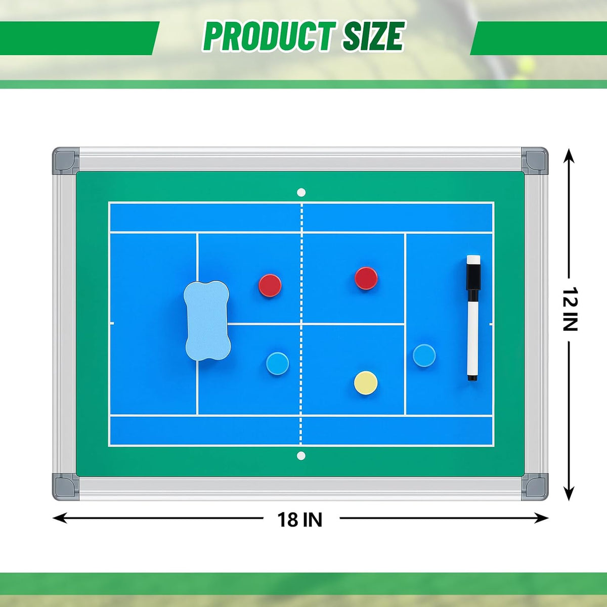 Honoson Magnetic Dry Erase Coach's Board for Tennis, Tactical Coach Board...