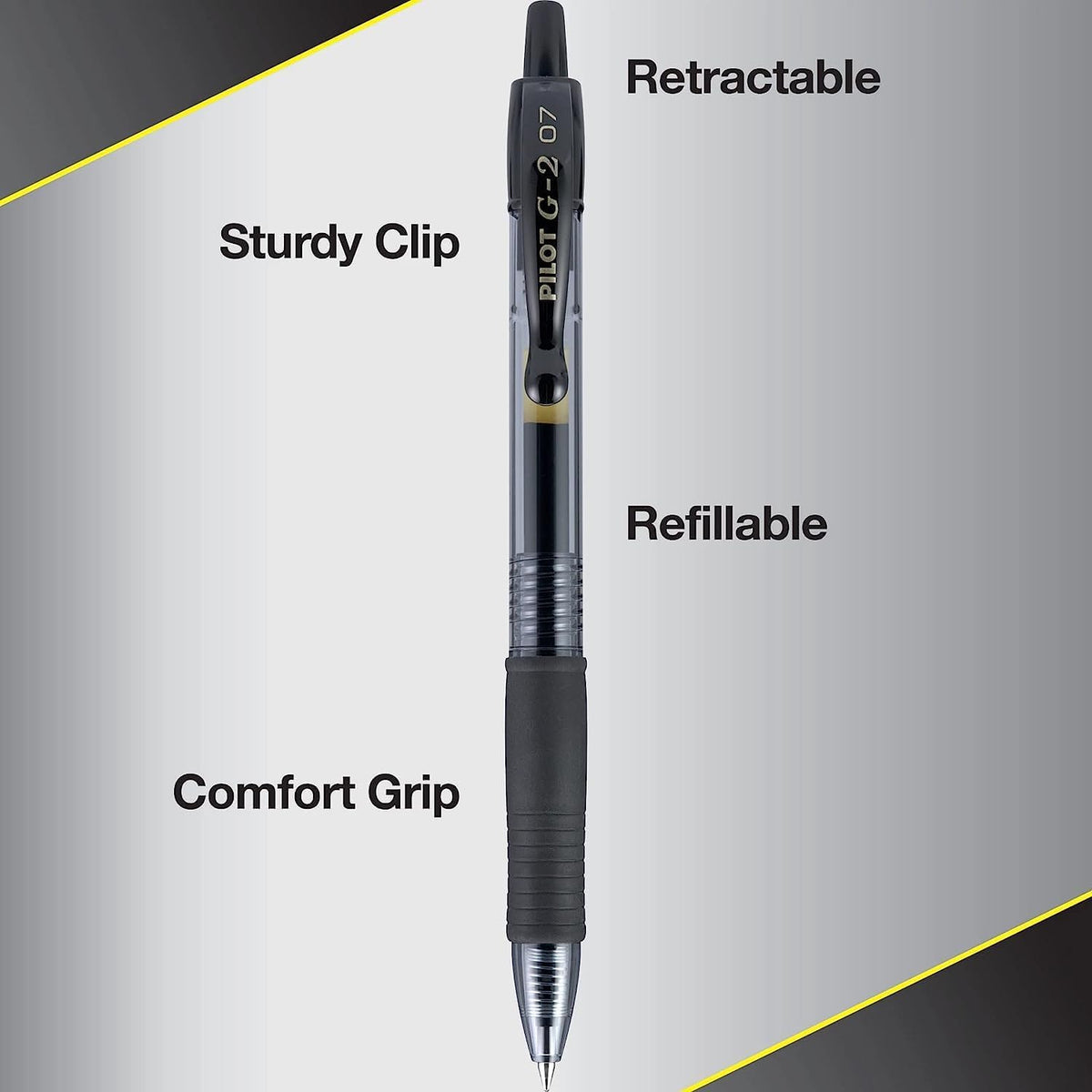 G2 Retractable Premium Gel Ink Roller Ball Pens Ultra Fine Point (.38mm) Blac...