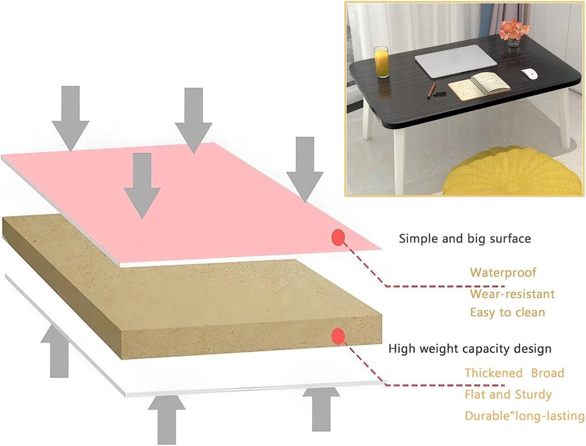Foldable Laptop Desk for Bed, Bed Laptop Table, Foldable Portable Lap Bed Tra...