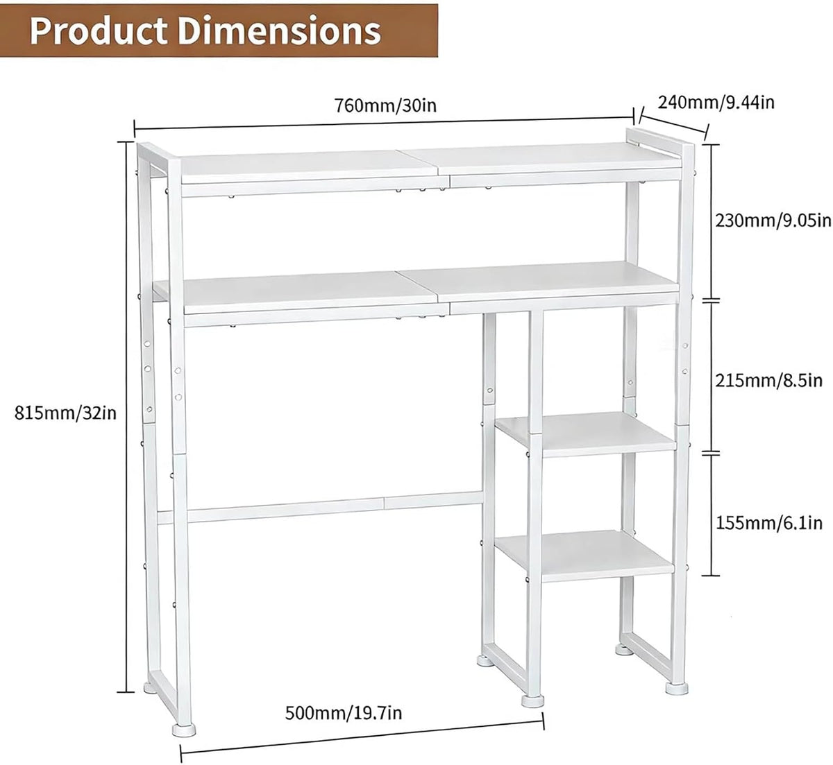 Aetheris Desktop Organizer Shelf, 30" Wooden Office Storage Rack, Displa...