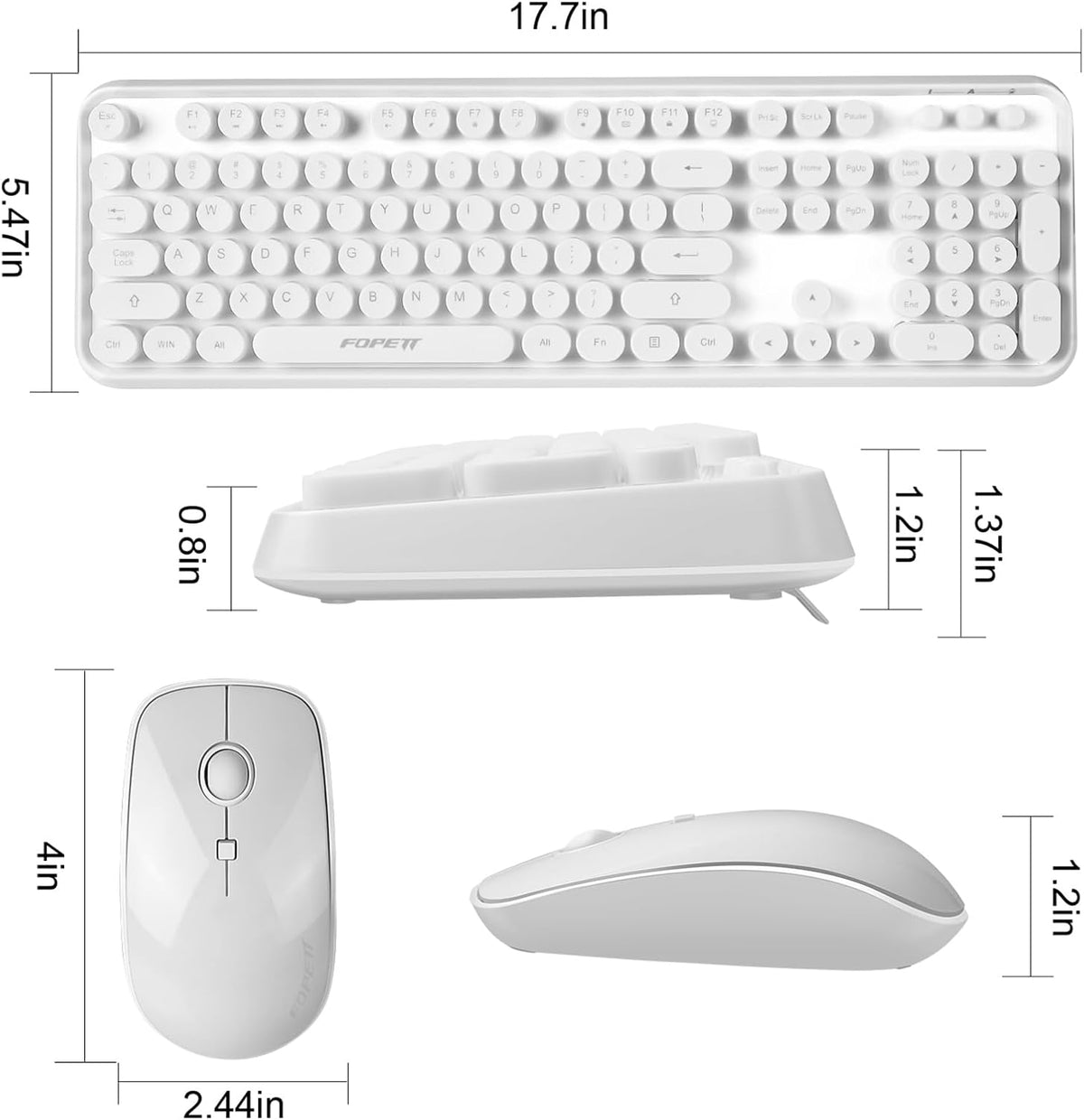 Wireless Keyboard and Mouse | Cute Colorful Keyboard and Mouse with 2.4GHz Co...