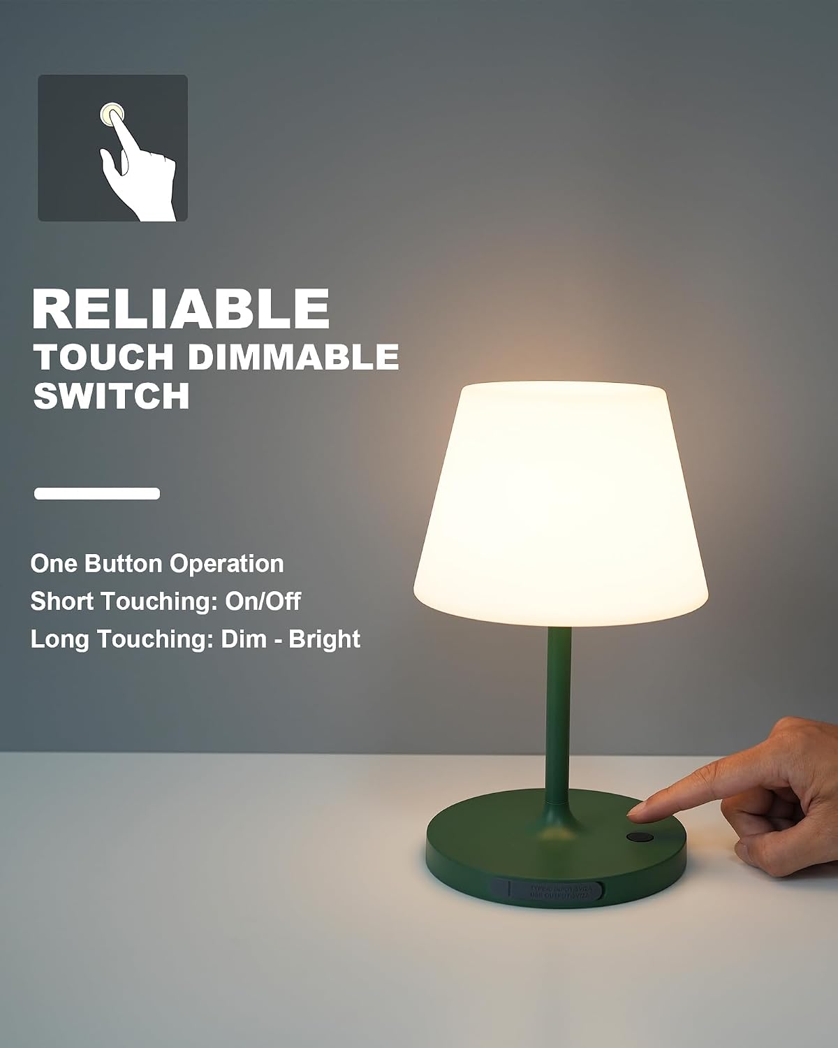 WEILAILUX Outdoor Battery Operated Table Lamp Waterproof, 4000mAh Cordless Ta...