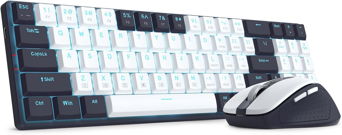 Redragon BS8773 Wireless Keyboard and Mouse Combo, 78 Keys 2.4Ghz Wireless Lo...