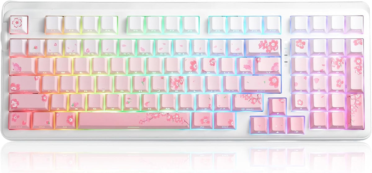 DAREU EK98pro Sakura Pink Wireless Mechanical Keyboard,Tri-Mode BT/2.4GHz/USB...
