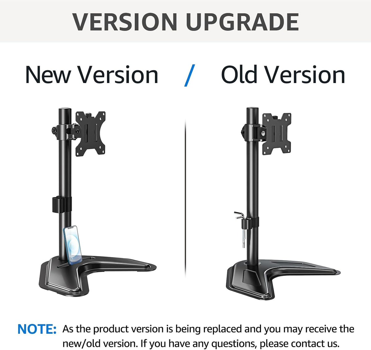 MOUNTUP Single Monitor Stands, Freestanding VESA Monitor Desk Mount fits 13