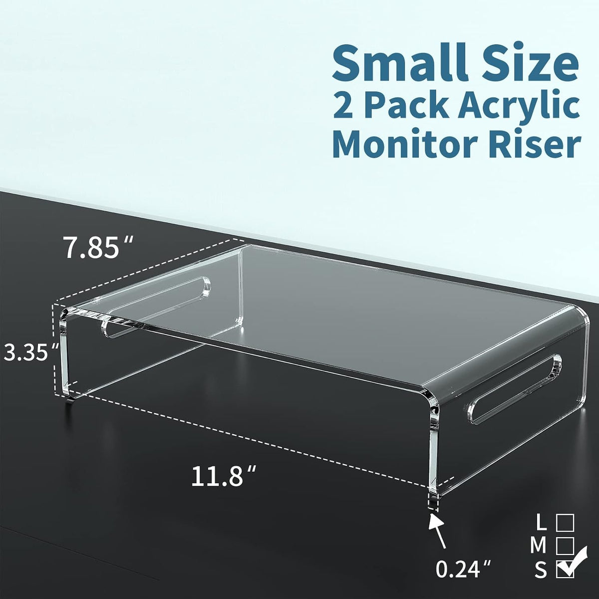 Zimilar 2 Pack Monitor Stand Riser, Acrylic Monitor Stand for Computer
