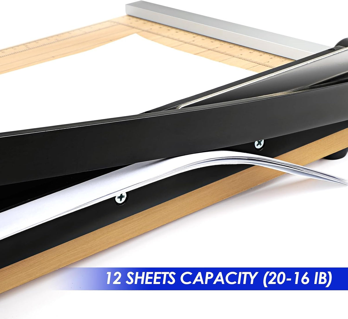 CreGear 12" Wood Paper Cutter, Heavy Duty Trimmer Cuts 12-16 Sheets
