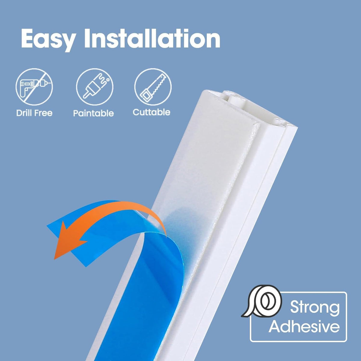 630in Cord Hider Kit, Paintable Cable Raceway, Cord Covers for Wires on Wall,...