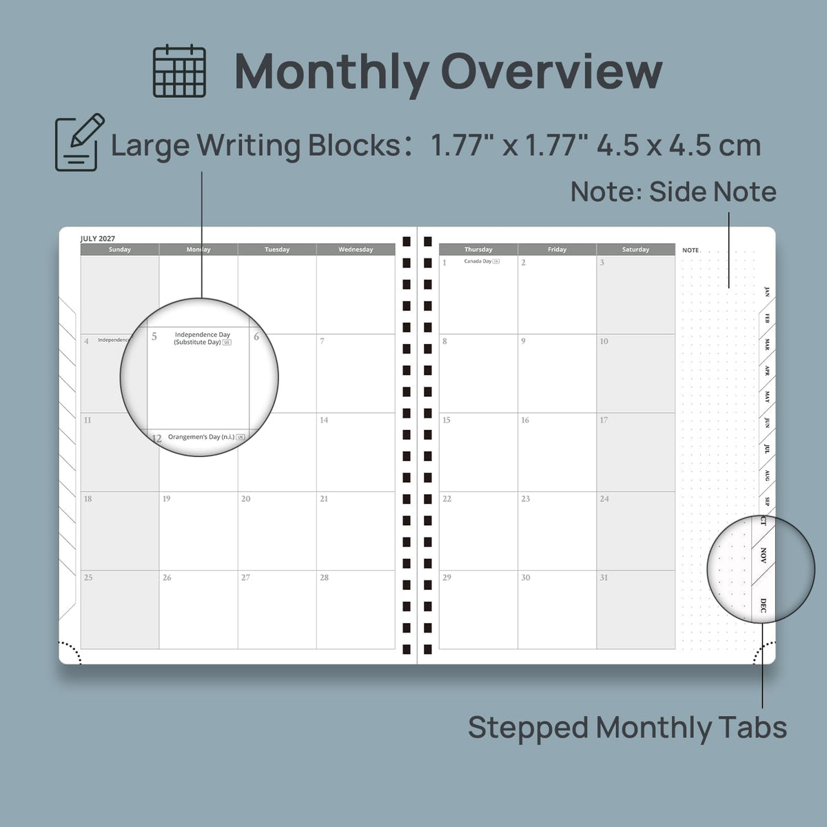 POPRUN 2027 Planner, 8.5'' x 10.5'', Weekly and Monthly Daily...