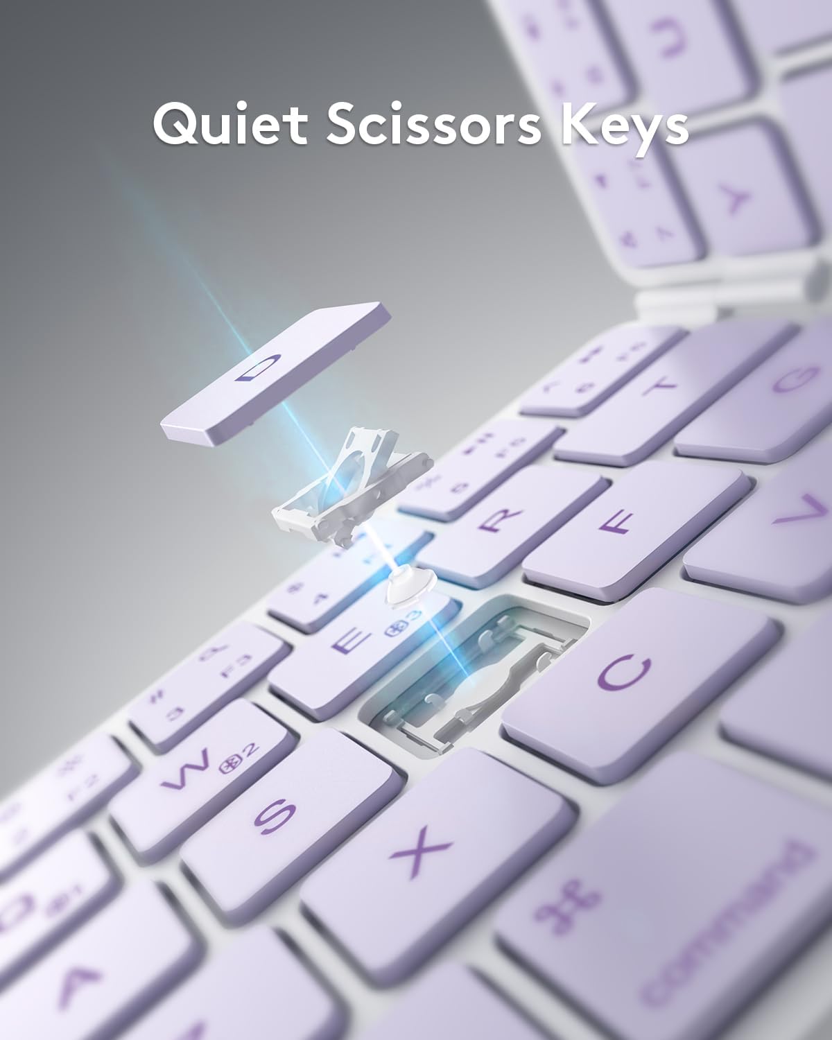 Samsers Ultra Slim Foldable Bluetooth Keyboard for Phone Tablet PC, Purple