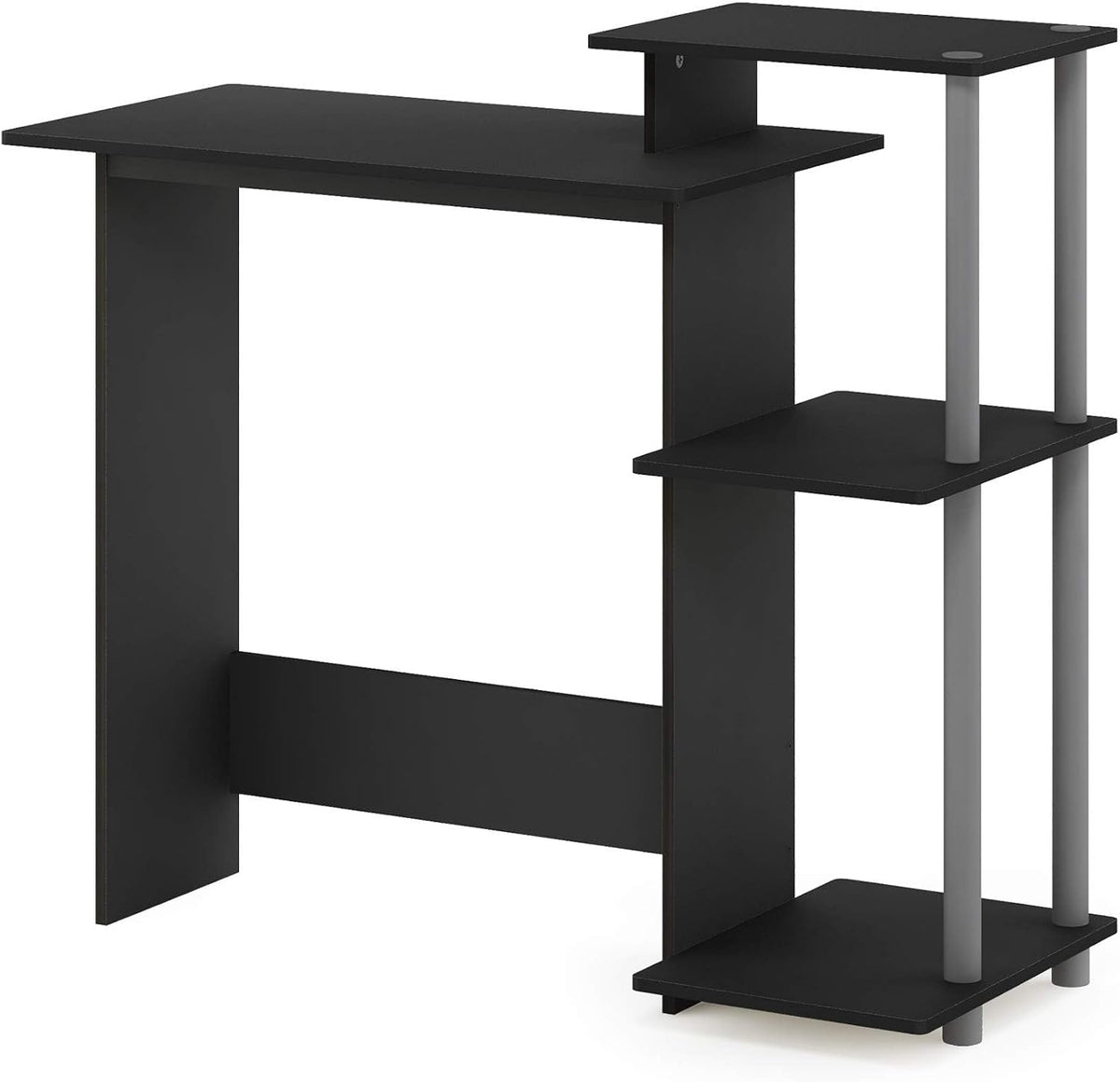 Furinno EFFICIENT Desk, 28.6" Wide Gaming Desk with 3 Open Side Shelves,...