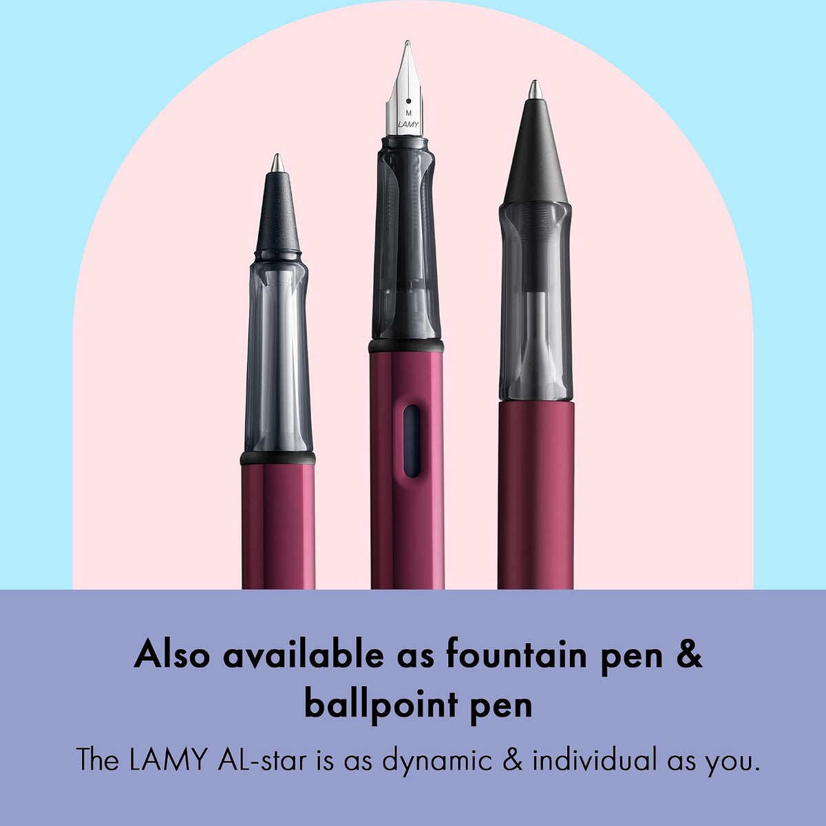 Lamy AL-star black purple - Rollerball Pen pen with transparent, ergonomic gr...