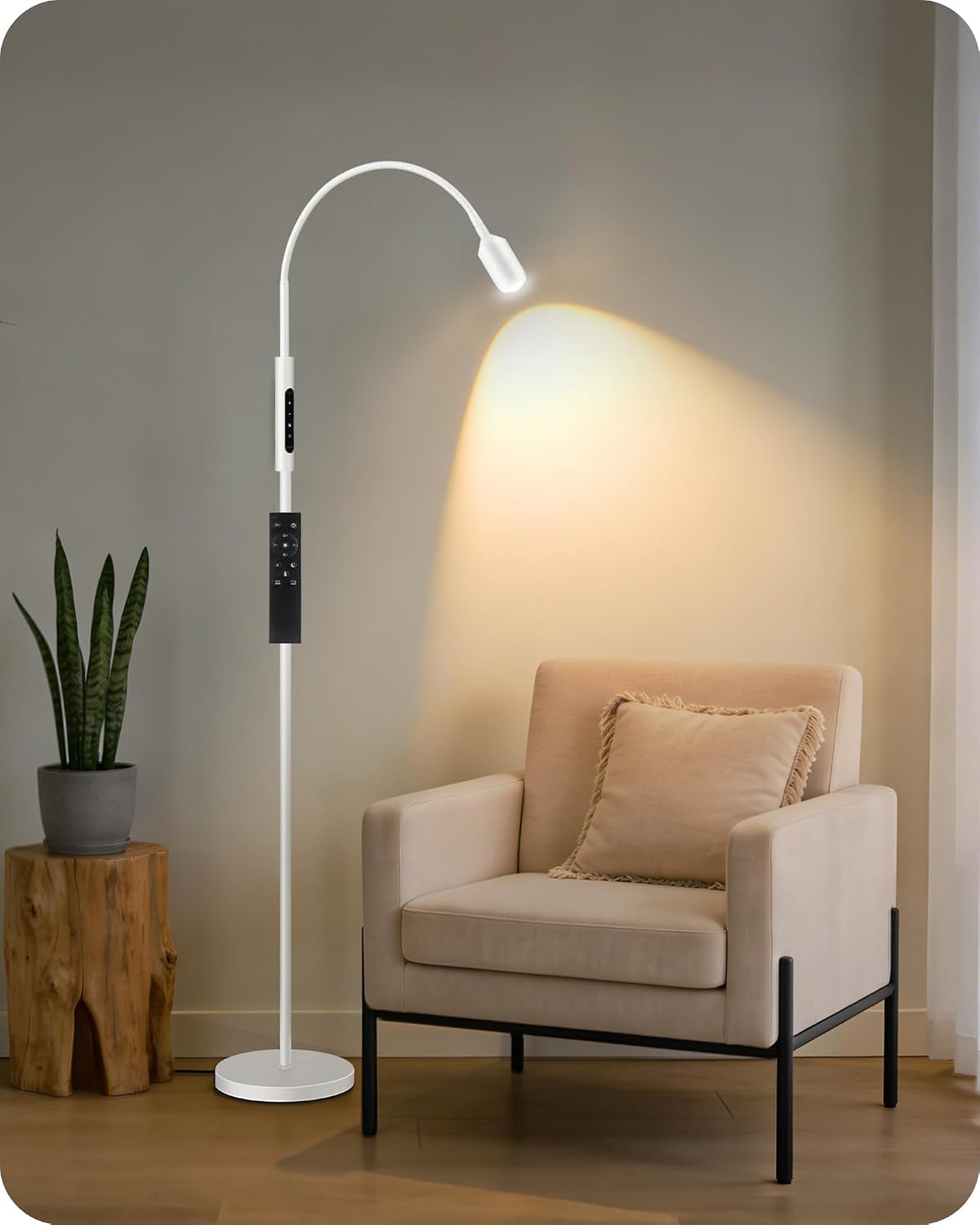 Reading Floor Lamp, 74.2" Tall LED Lamp, with 360° Flexible Gooseneck &a...