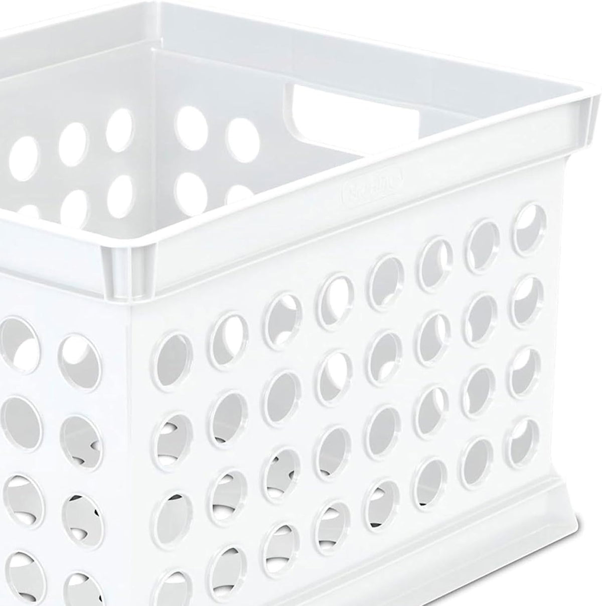 Sterilite Storage Crate Bin File Organizer for Home & Office, White, 6-Pack
