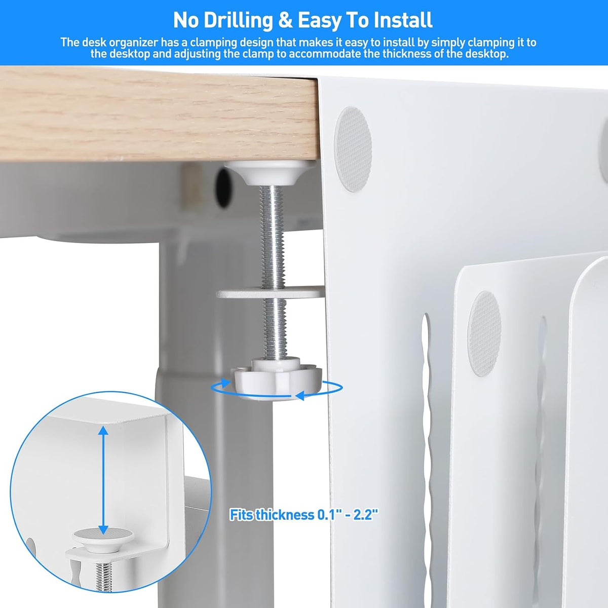 MAXECHO Desk Side Storage, Under Desk Laptop Mount, Table Side Hanging File O...