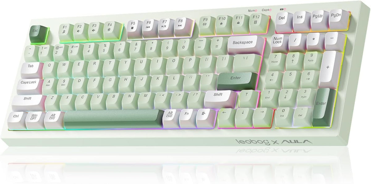 LEOBOG X Aula Wireless Keyboard Green Gaming Keyboard Creamy Silent