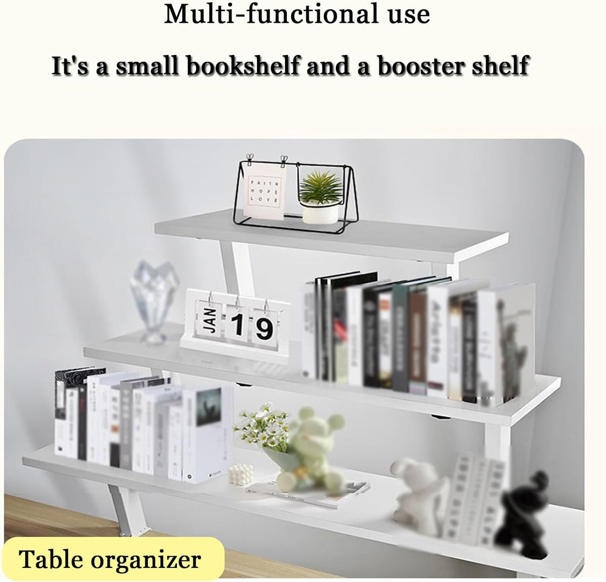 39.4x7.8 in Clamp on Desk Shelf, Adjustable Floating Desks Shelf Space Saving...