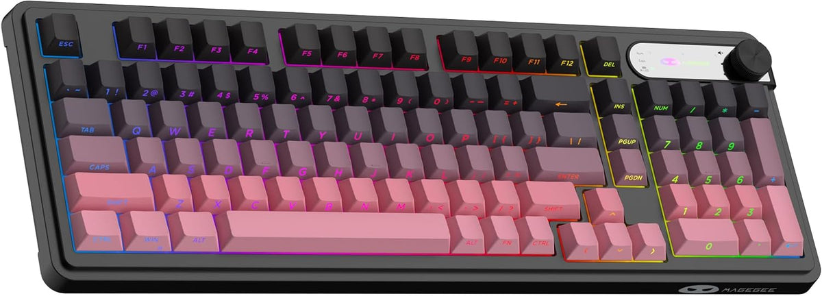 MageGee GK960 Wireless Keyboard, 98 Keys Tri-Mode BT/2.4G/Wired Membrane Gami...