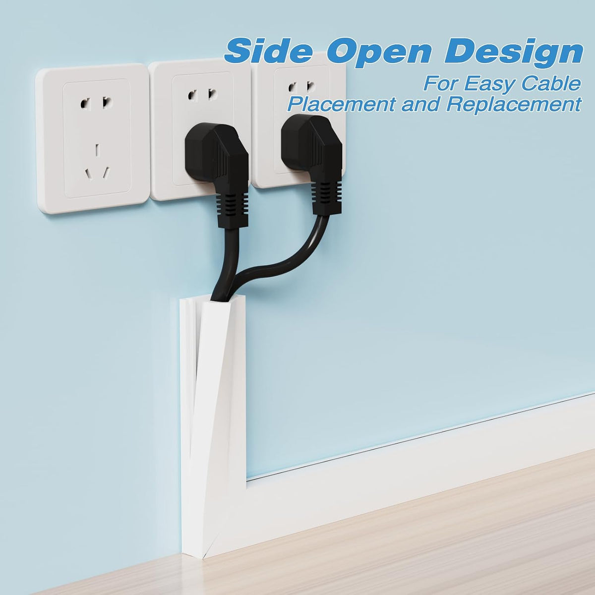 118" Silicone Cord Hider for 2-3 Cords, Self-Adhesive Large Wall Cord Cover