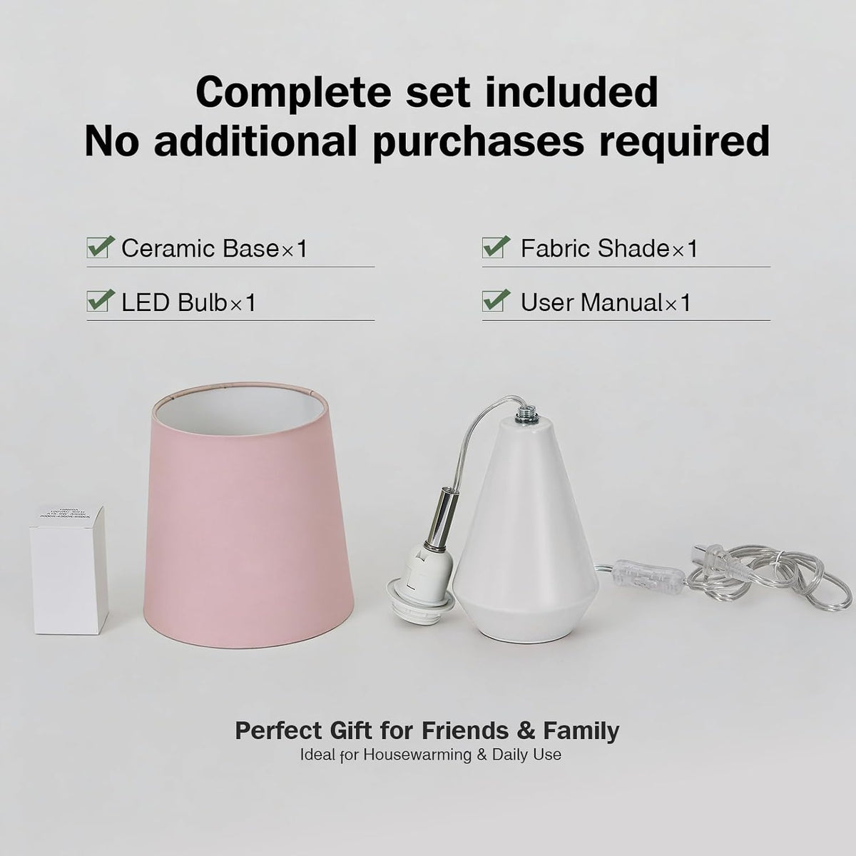 bdayanx15.5" Small Ceramic Table Lamp with 3 ColorTemperatures for Bedroom
