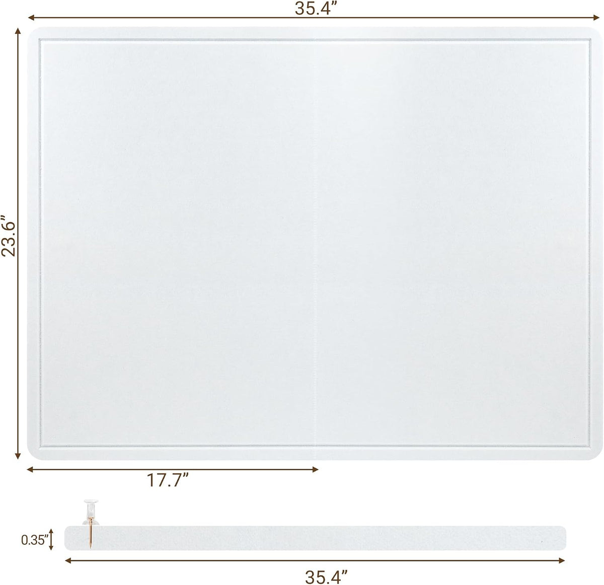 AKTOP Foldable Felt Bulletin Board for Wall, 24x36 inches, White