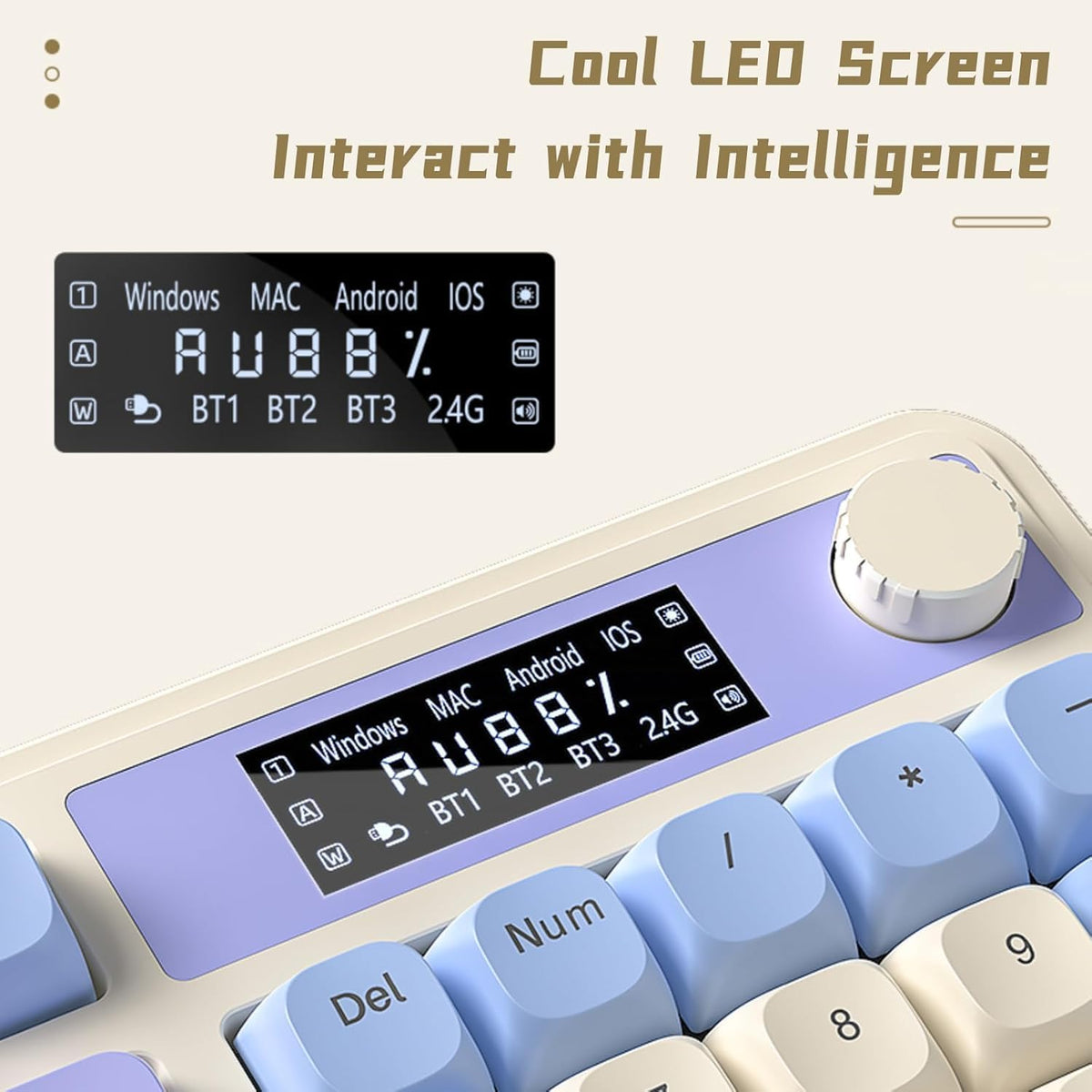 AULA S99 Pro Wireless Keyboard, Gaming Keyboards Media Knob Custom RGB Backli...