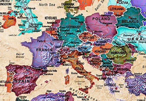 artgeist - Cork Board World Map, Travel Map Pin Board, Office 35x24 Inch
