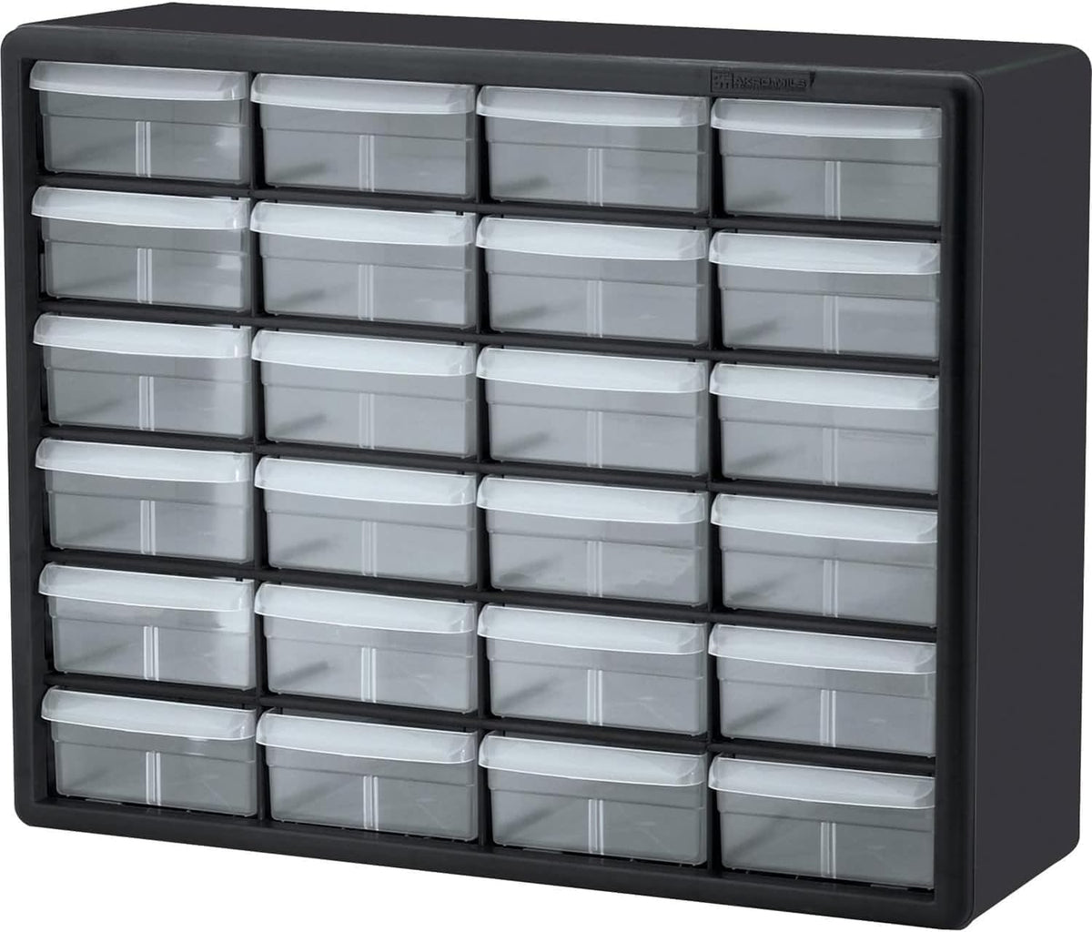 Akro-Mils 24-Drawer Plastic Storage Cabinet, 20" W x 6" D x 16"...