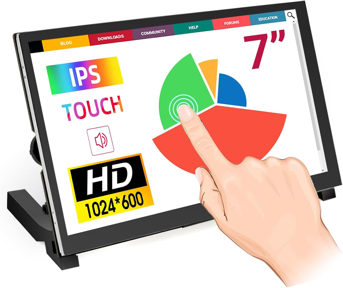 ELECROW 7 Inch Touchscreen Monitor for Raspberry Pi - 1024x600 IPS Capacitive...