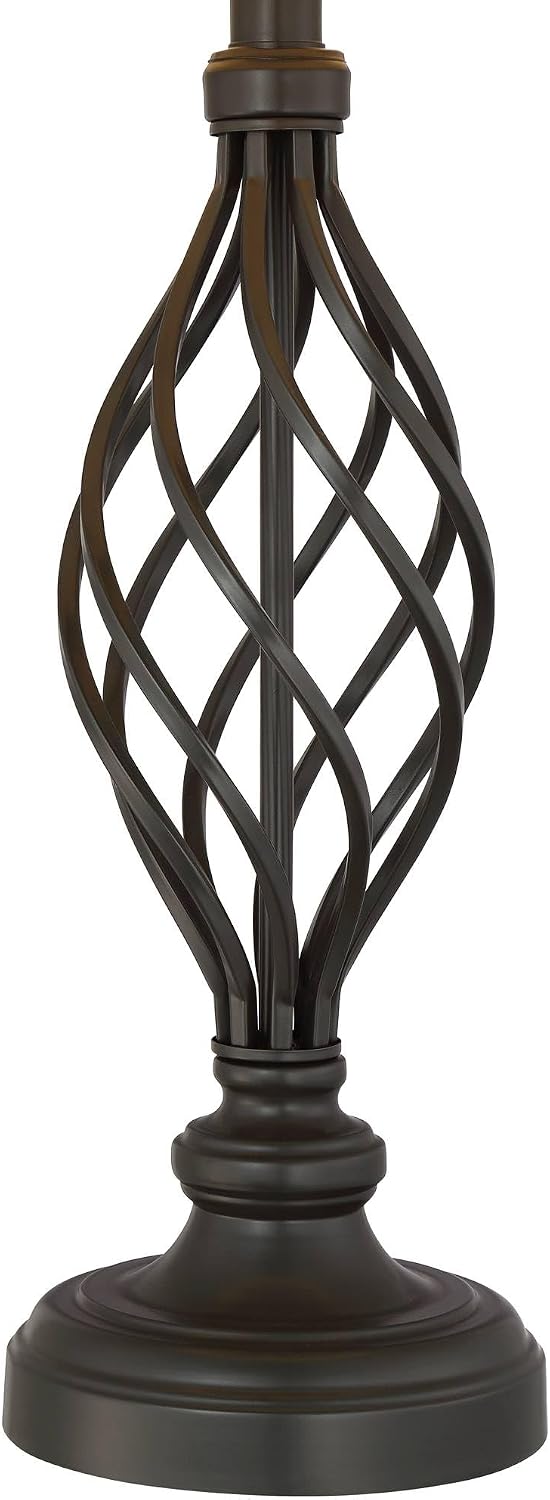 Annie 28" Tall Table Lamps Set of 2 Open Scroll Iron Bronze Brown