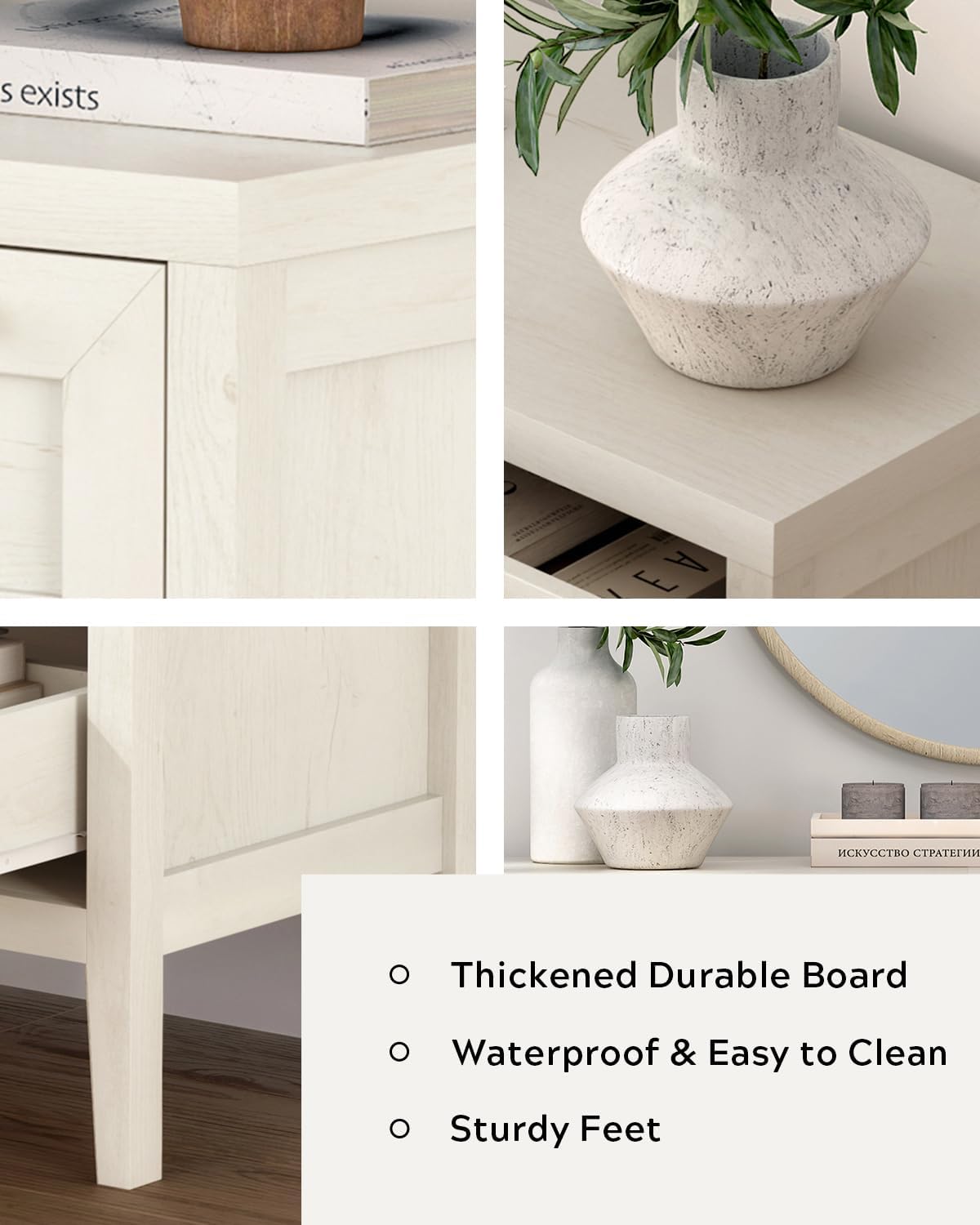 Dresser for Bedroom with 3 Drawers, Farmhouse Closet Storage Organizer with G...