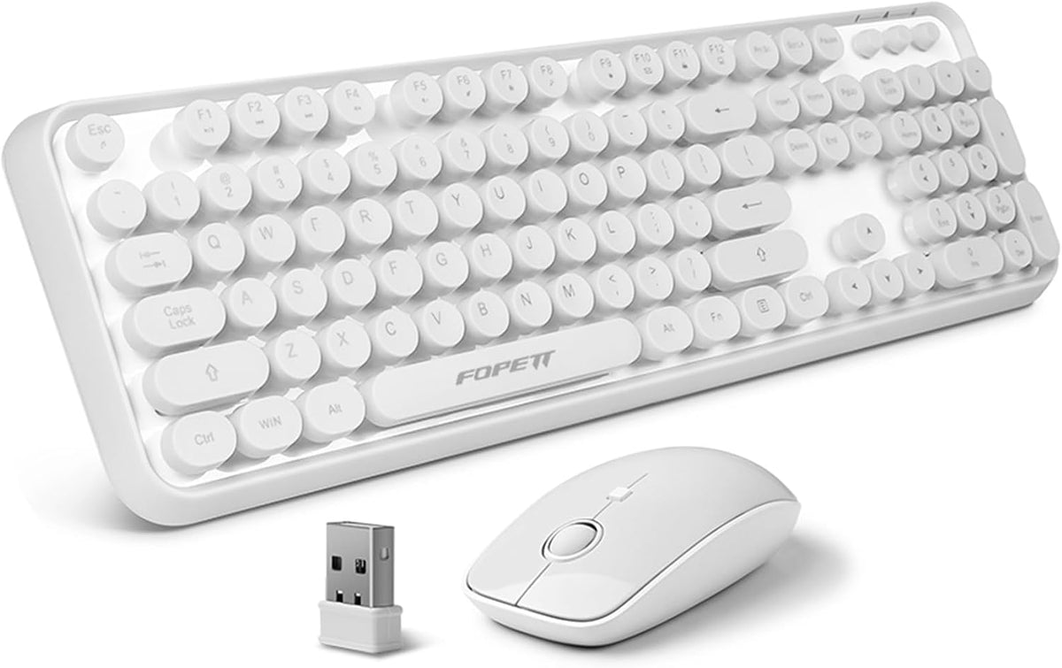 Wireless Keyboard and Mouse | Cute Colorful Keyboard and Mouse with 2.4GHz Co...